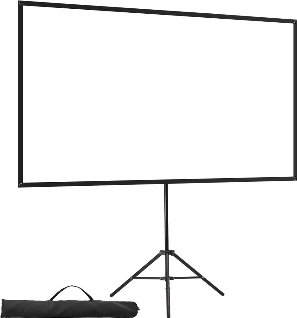 Schermo di proiezione a treppiede da 80 pollici con grandangolo da 160°, schermo per proiettore 16:9 4K HD - proiettore per interni ed esterni - schermo cinematografico portatile con borsa di trasporto per home cinema e presentazioni - 9