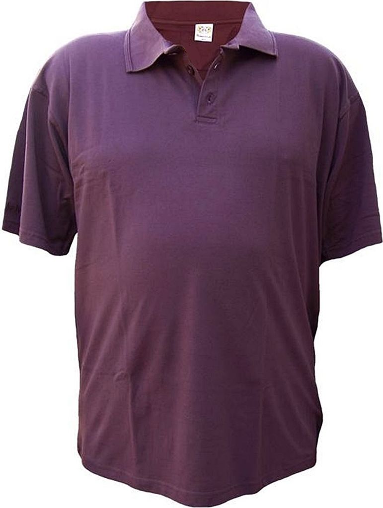 Übergrößen Tolles Basic Poloshirt RAMMBOCK Piqué in Braun mit Stickerei 4XL