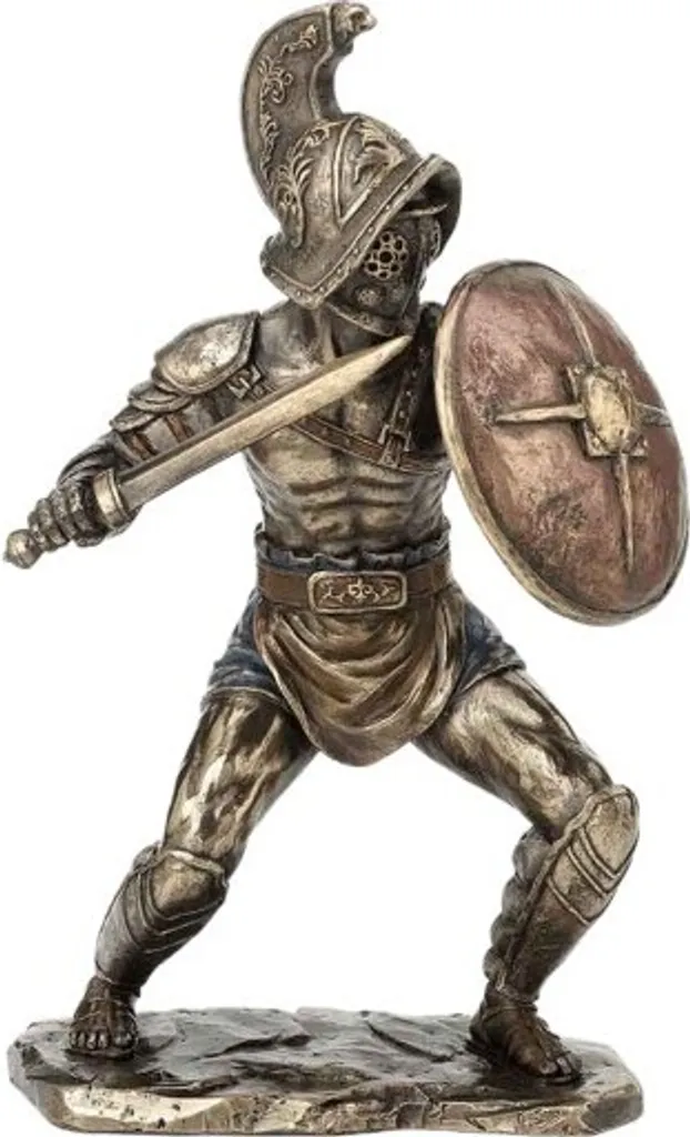 Sculpture Gladiateur Romain Murmillo - Figurine de Déco Bronze 26 cm