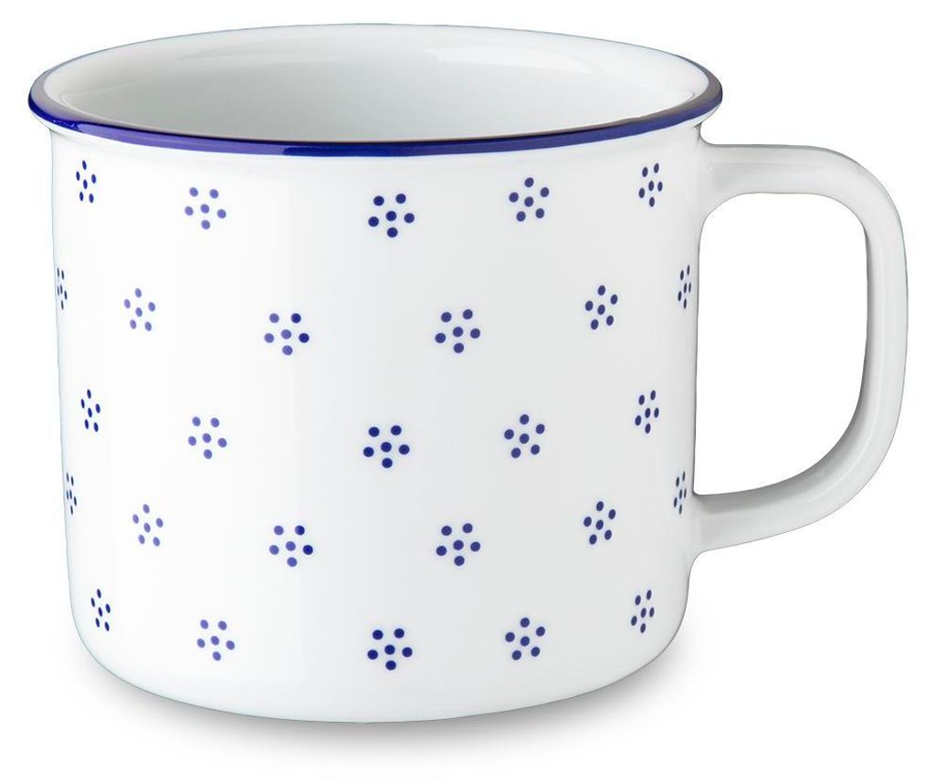 Großer Zinnbecher, Porzellan, 750 ml, blau Valbella, G. Produktbild 