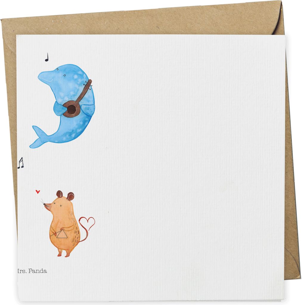 Mr. & Mrs. Panda Grußkarte Big Band - Weiß - Geschenk, Delfin, Glückwunschkarte, Maus, Musik, Klappkarte, doppelkarte, Hund, Lustige Sprüche, G...