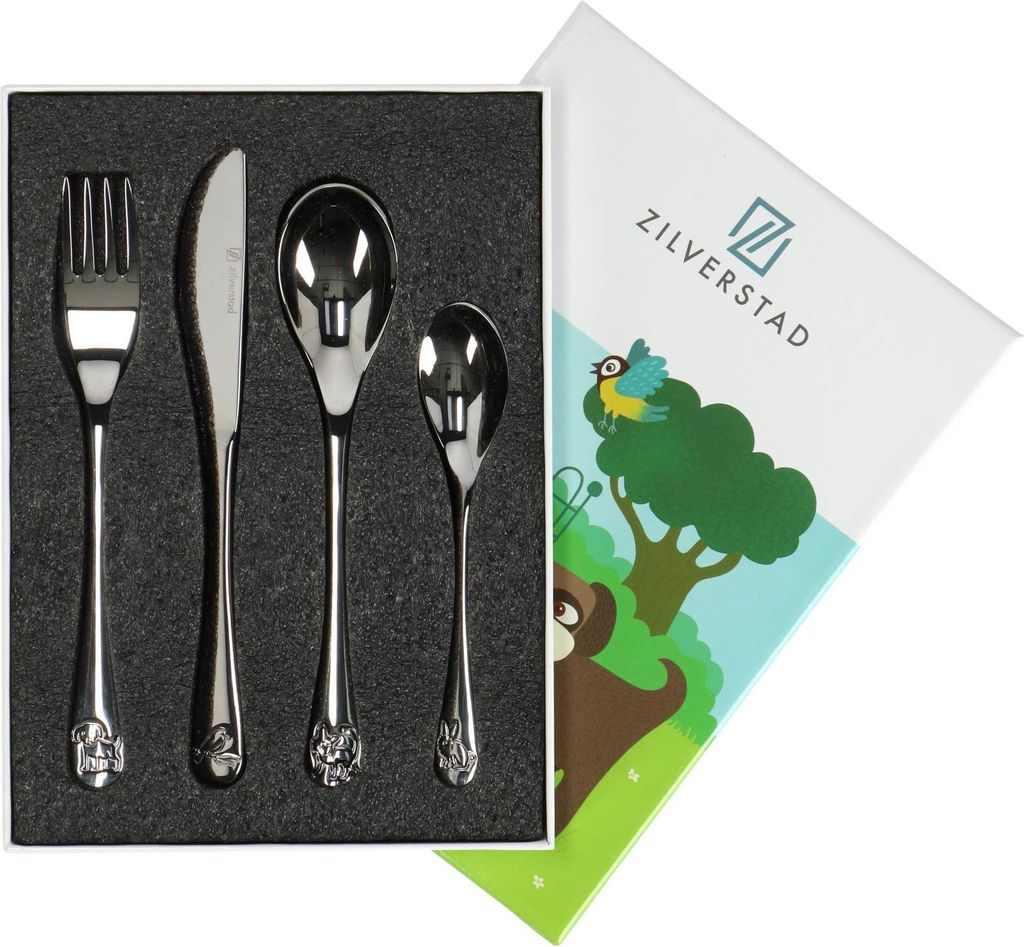 ZILVERSTAD Kinderbesteck "Haustiere" 4-teilig Produktbild 