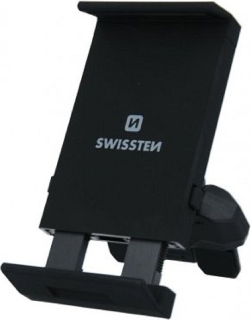 A black car mount for a phone or tablet.