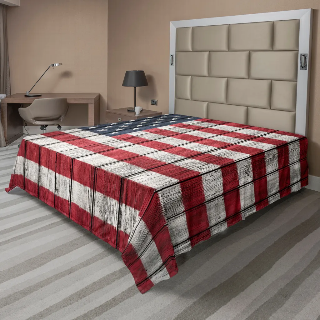 Drap de Lit Décoratif USA pour Chambre Ambiance Américaine Doux 266x260 cm