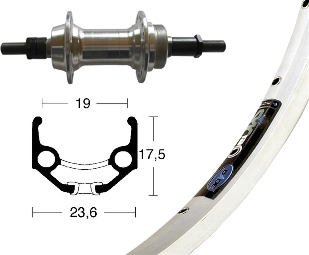 Roue de vélo arrière 28 pouces argent moyeu vissé 6/7 vitesses Ryd...