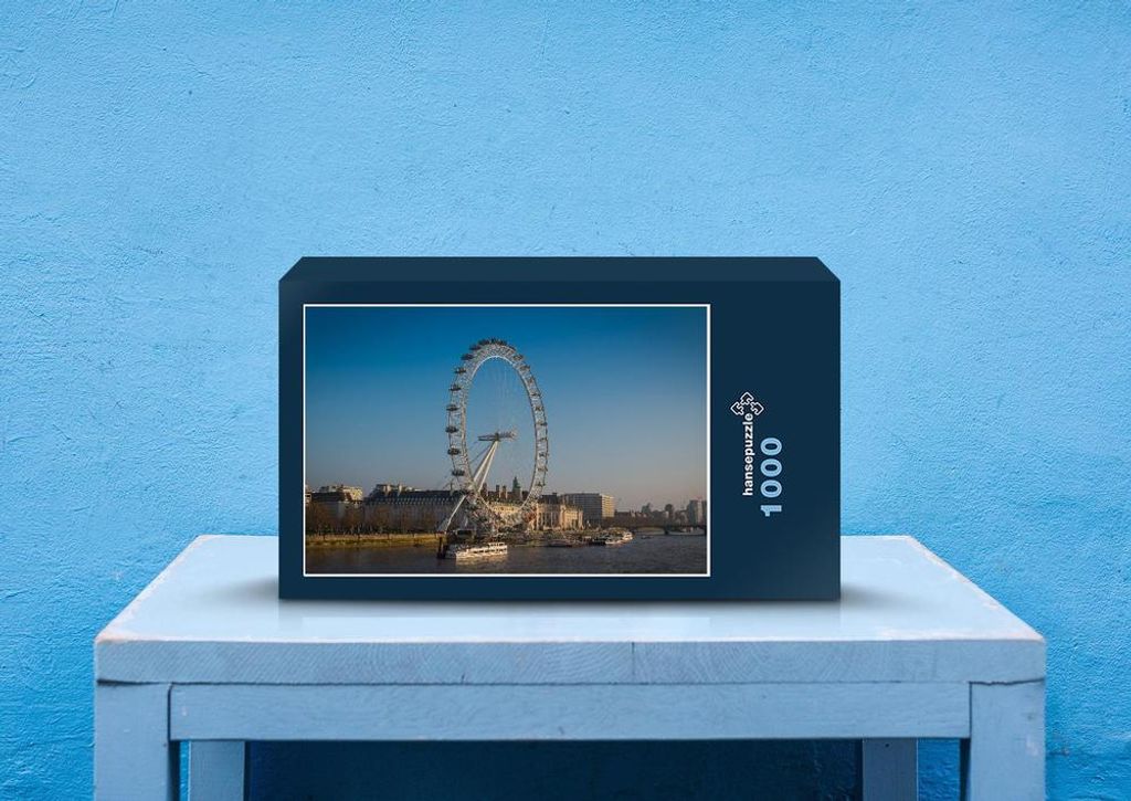 hansepuzzle 54750 - Das London Eye Puzzle, 1000 Teile, Hintergründe, 60,0 x 46,0cm mit hochwertiger Aufbewahrung, Kartonbox & Beutel