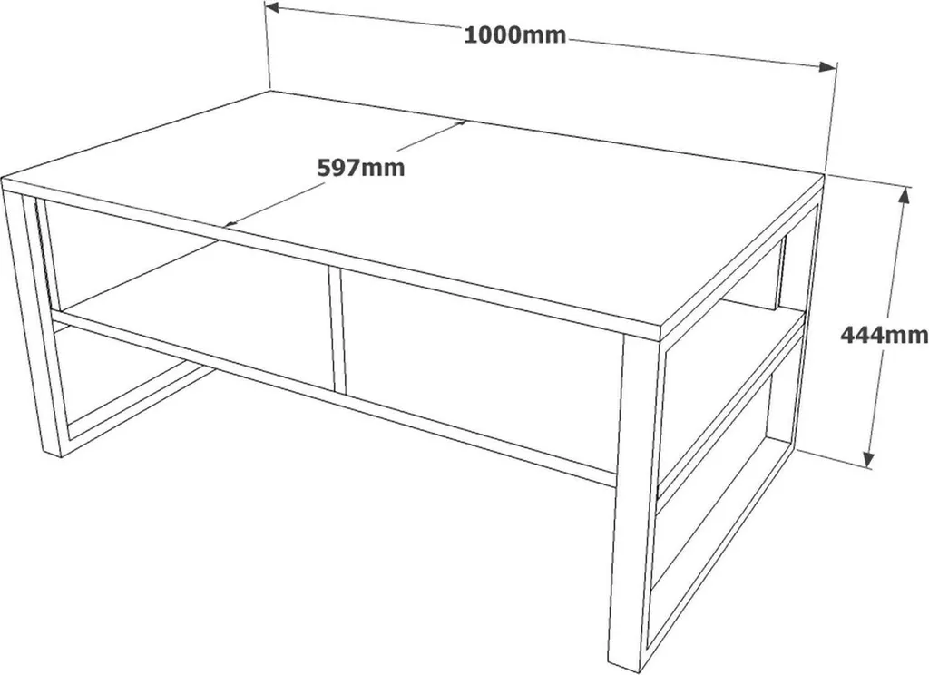 Table Basse Alfonsa 100x60x44 cm : Solution Salon Ordonné Chêne Marron - 3