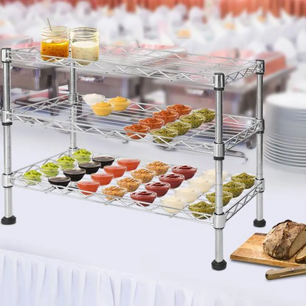 Étagère de table chromée Leon : petit meuble de rangement de cuisine - 4