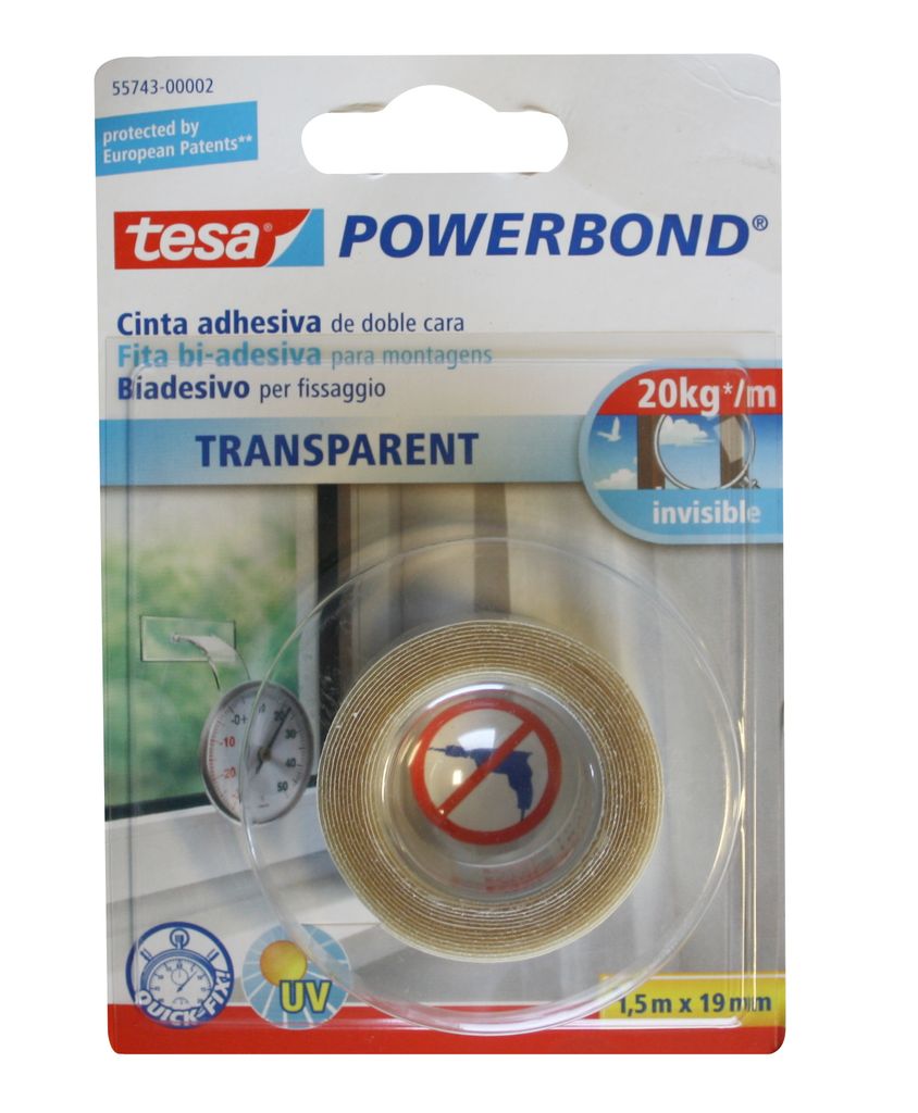 Tesa 55743 Powerbond Transparent Glas Montageband Klebeband Montageklebeband