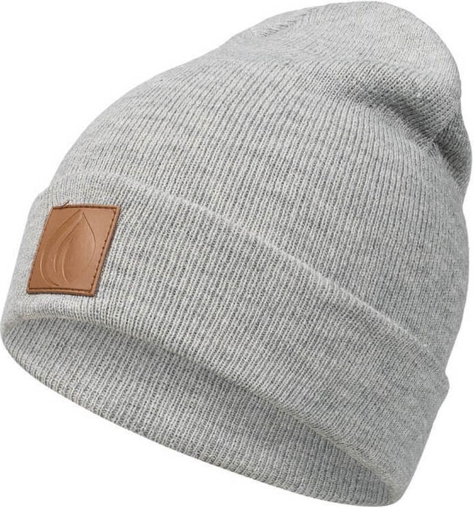 Occulto Leatherpatch Winter Mütze Beanie (Brown Label) Grey