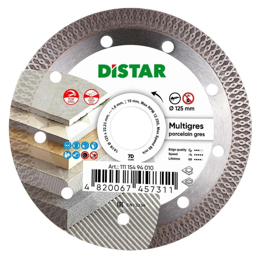 Tarcza tnąca diamentowa 1A1R, 125 x 1,4 x 10 x 22,23 mm, do Zdjęcie produktu 