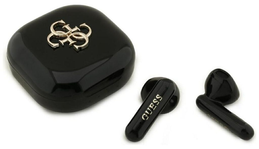 Kabellose Kopfhörer TWS Guess 4G Metal Logo schwarz Produktbild 