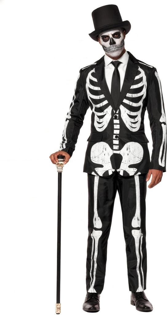 Skelett Anzug - Halloween Kostüm Herren Größe: M Produktbild 