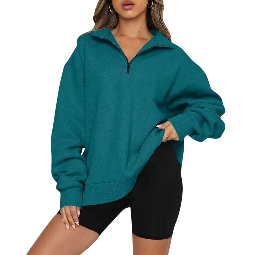 ASKSA Damen Sweatshirts 1/4 Reißverschluss Pullover Langarm Produktbild 