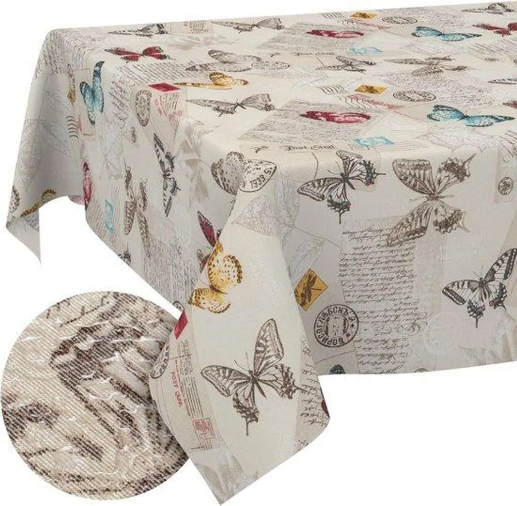 Nappe Lavable en Machine 120 cm Motif Papillons - Coton & Polyester