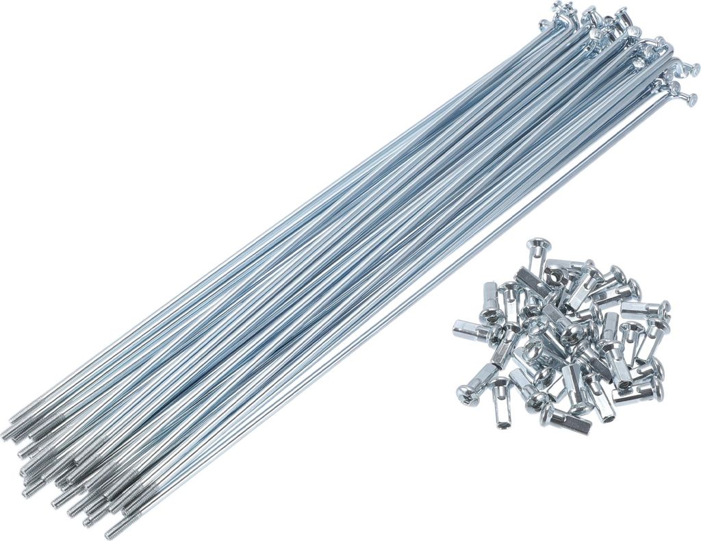 1 Satz Fahrradspeichen 12G 215mm Länge Fahrradrad Speichen Universal Kohlenstoffstahl Verzinkt Silber Ton Nippel