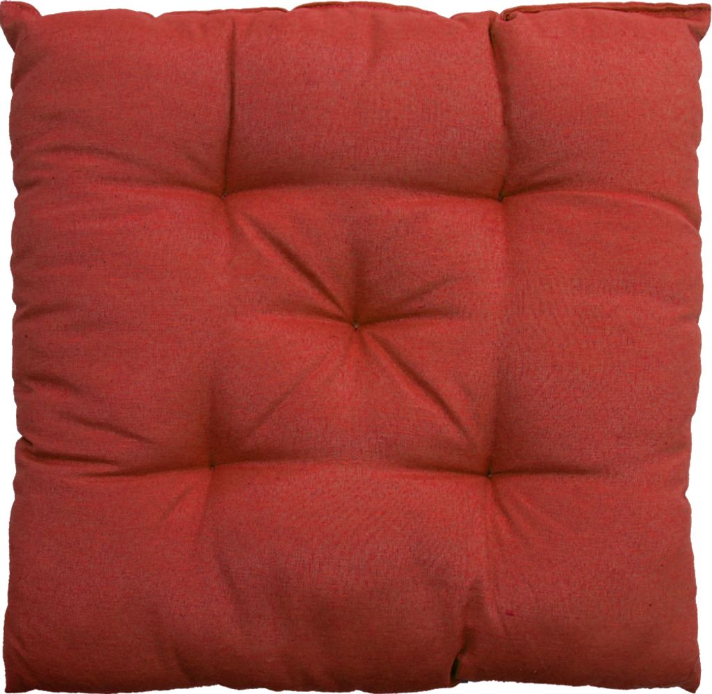 Stuhlkissen Genua 38x38 cm 4er Pack Sitzkissen mit Steppung, Farbe:Rot