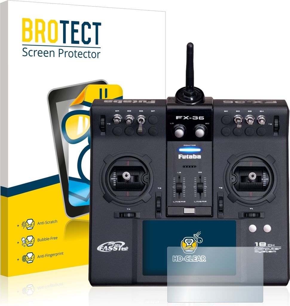 2x Für Robbe Futaba FX-36 Schutzfolie BROTECT Displayschutz Display Schutz Folie Klar Transparent
