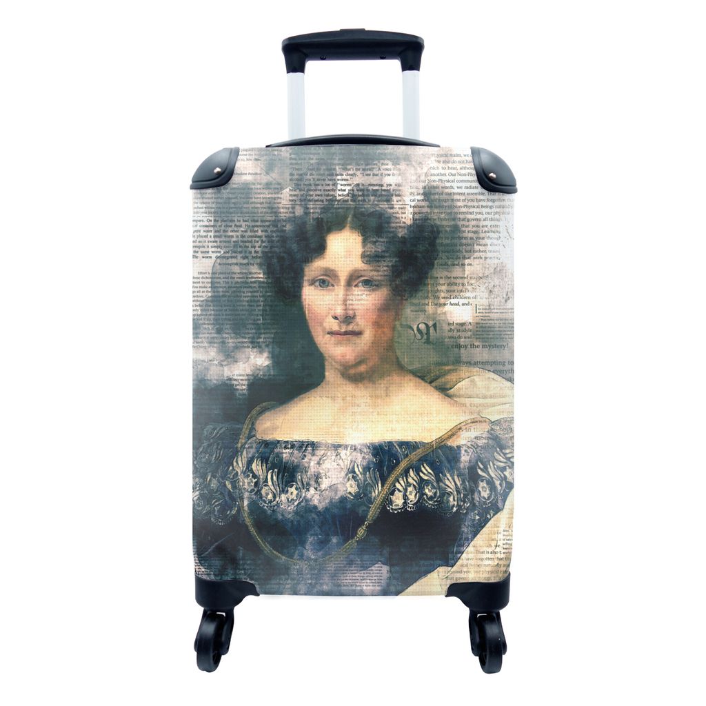 MuchoWow Koffer Handgepäck Trolley Rollkoffer Kleine Reisekoffer mit 4 Rollen - Johanna Henriette Engelen - Dubois Drahonet - Collage - Cabin Si...