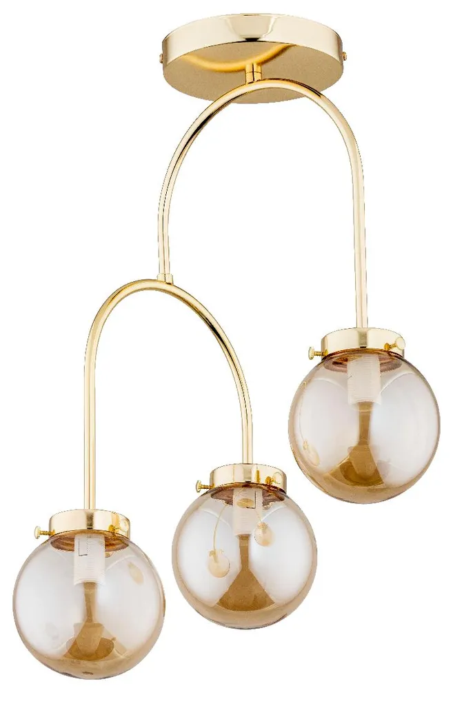 Suspension design pour salle à manger REVE laiton doré 3 feux métal 57x33 cm