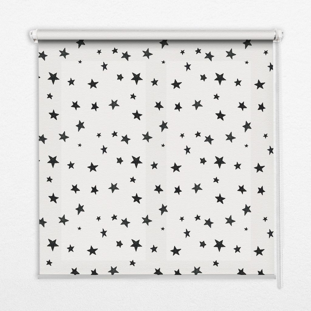Seitenzug-Rollo Fensterrollo Jalousie - Lichtdurchlässig Springrollos - 100x140 cm - Sterne