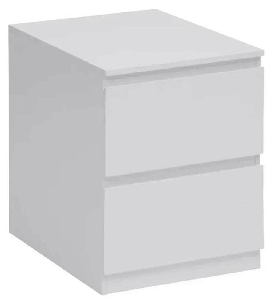 Table de chevet Eazy Living Faustine blanche avec 2 tiroirs de rangement