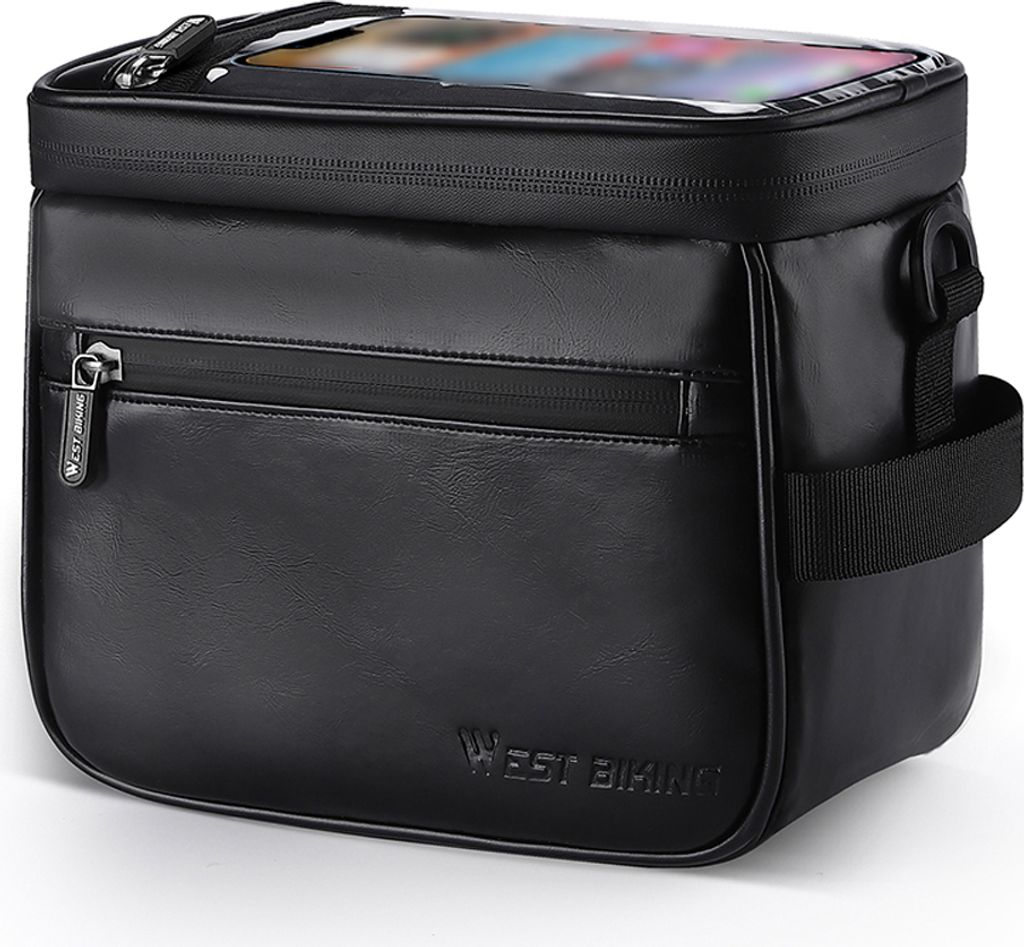Multifunktionale Fahrradlenkertasche, wasserdichte Touchscreen-Handytasche, Fahrrad-Fronttasche, Waermedaemmung und Kaelteisolierung, Kunstledertas...