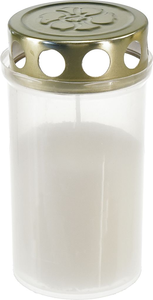 Grabkerzen Set Weiß Gold 24h Brenndauer Wetterfest Ø5,5cm H11,5cm 12er-Pack für Gedenkfeier, 12 Stück