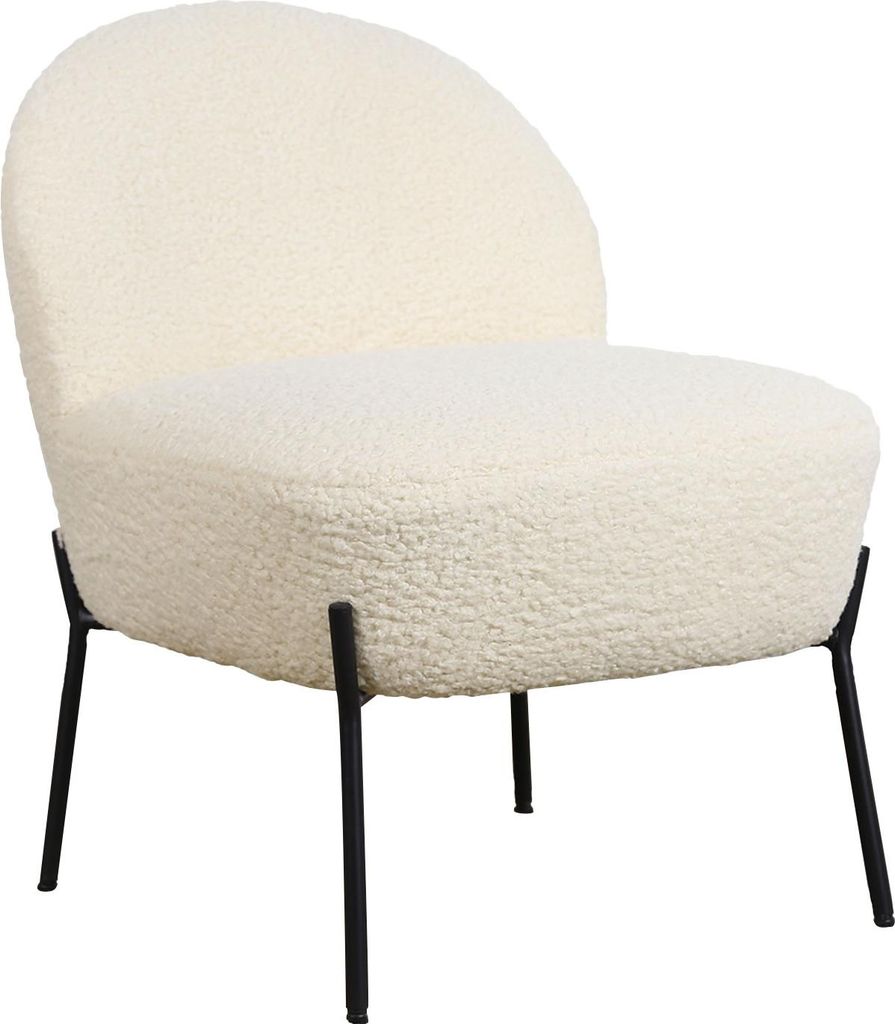 Fauteuil en tissu bouclette écru HELMI Image du produit 