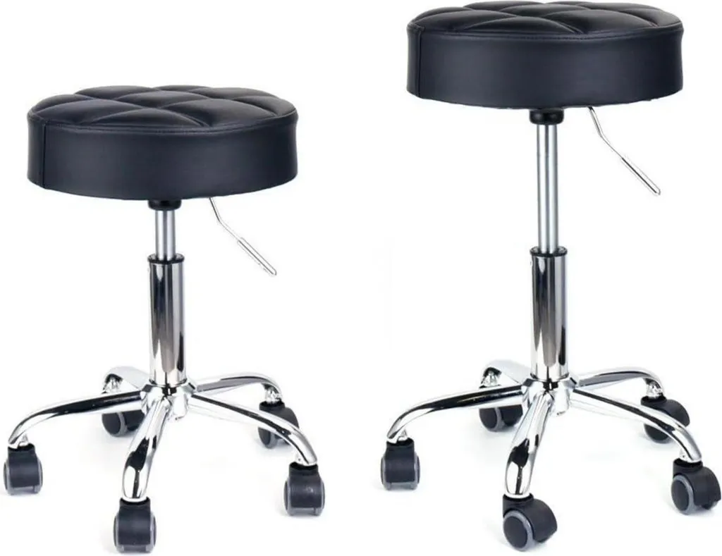 Tabouret à roulettes réglable noir Leader Accessories - 7