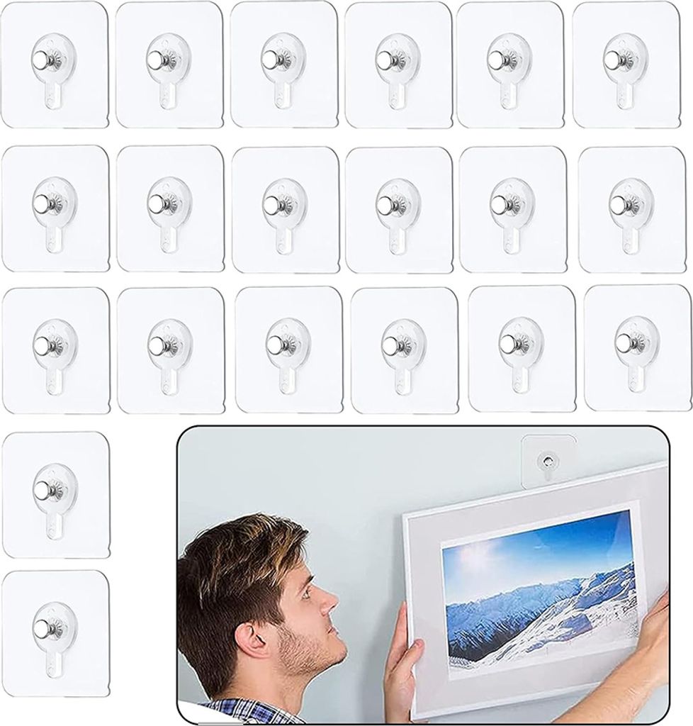 40 Stück Selbstklebende Bilderhaken - Aufhängen Ohne Bohren Für Bilder & Poster