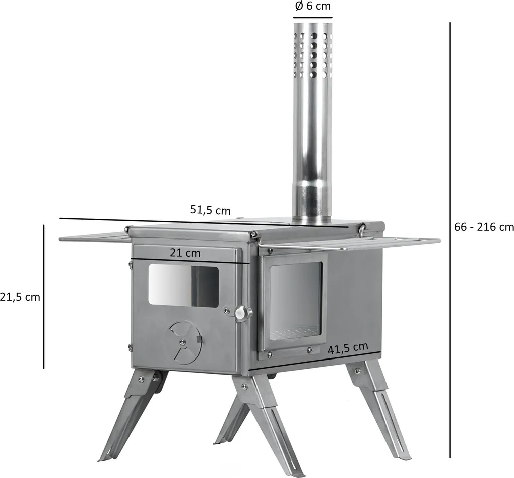 Four de tente en acier inoxydable résistant avec pieds rétractables - 4