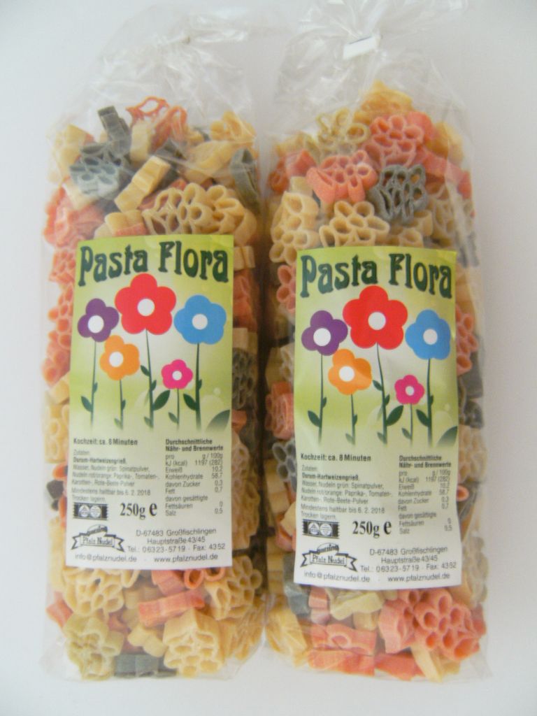 Streuteile Blumen aus Nudelteig, 2X 250 g, Nudeln, Pasta, Dekoration, Delikatesse, Blume
