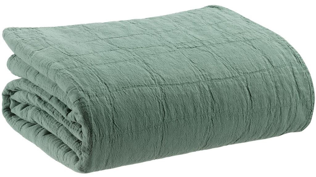 Recycling-Decke Titou, graugrün, 140 x 200 cm – sde   ld Produktbild 