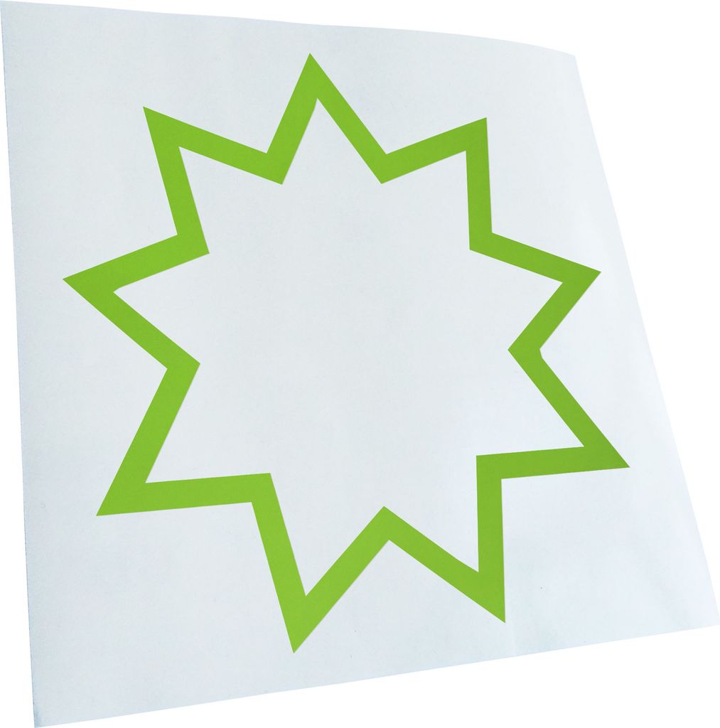 Kiwistar - Autoaufkleber - Bahai Nine-Pointed Star Heckscheibenaufkleber - Aufkleber für Auto Kfz Fahrrad, LKW, Truck Mofa