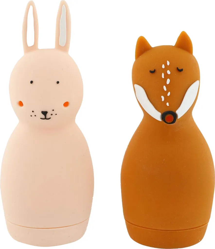 Jouets de bain à presser sans BPA Mme Lapin et M. Renard pour nouveau-né