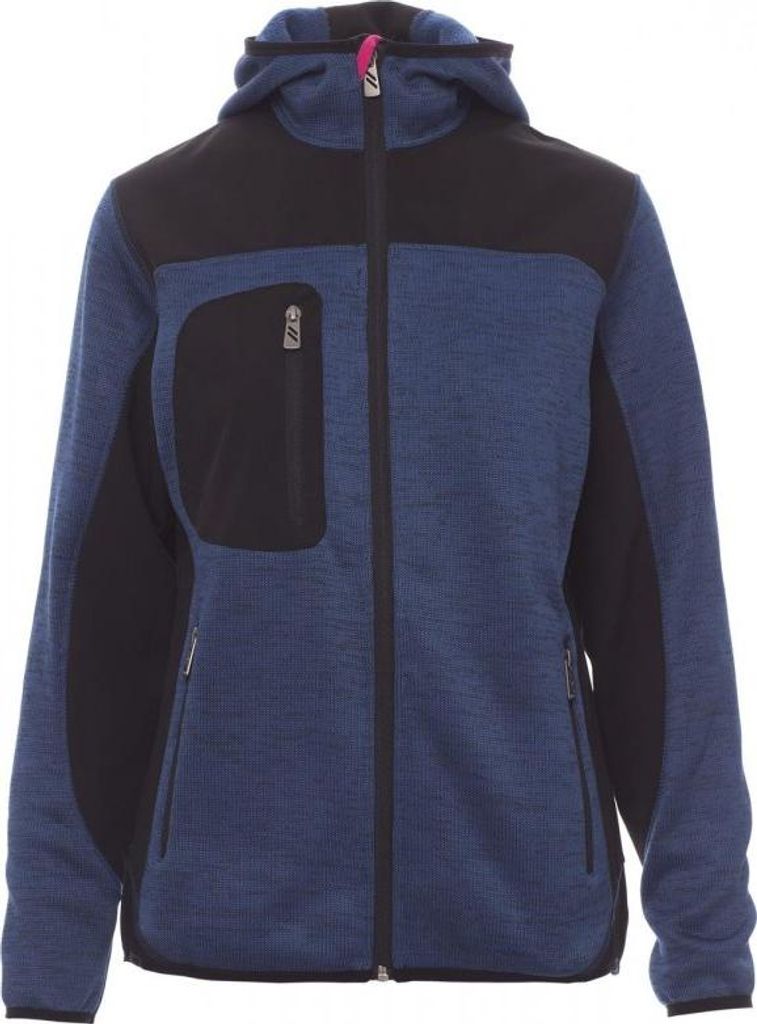 Softshelljacke Zweifarbig "TRIP LADY" - Payper Blau Meliert/Schwarz-Fluo-Fuchsienrot S