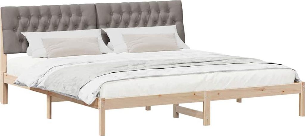 Bettgestell mit gepolstertem Kopfteil Braun 200 x 200 cm