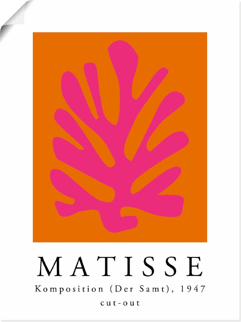 ARTland Poster Matisse Komposition - cut-out pink Größe: 30x40 cm
