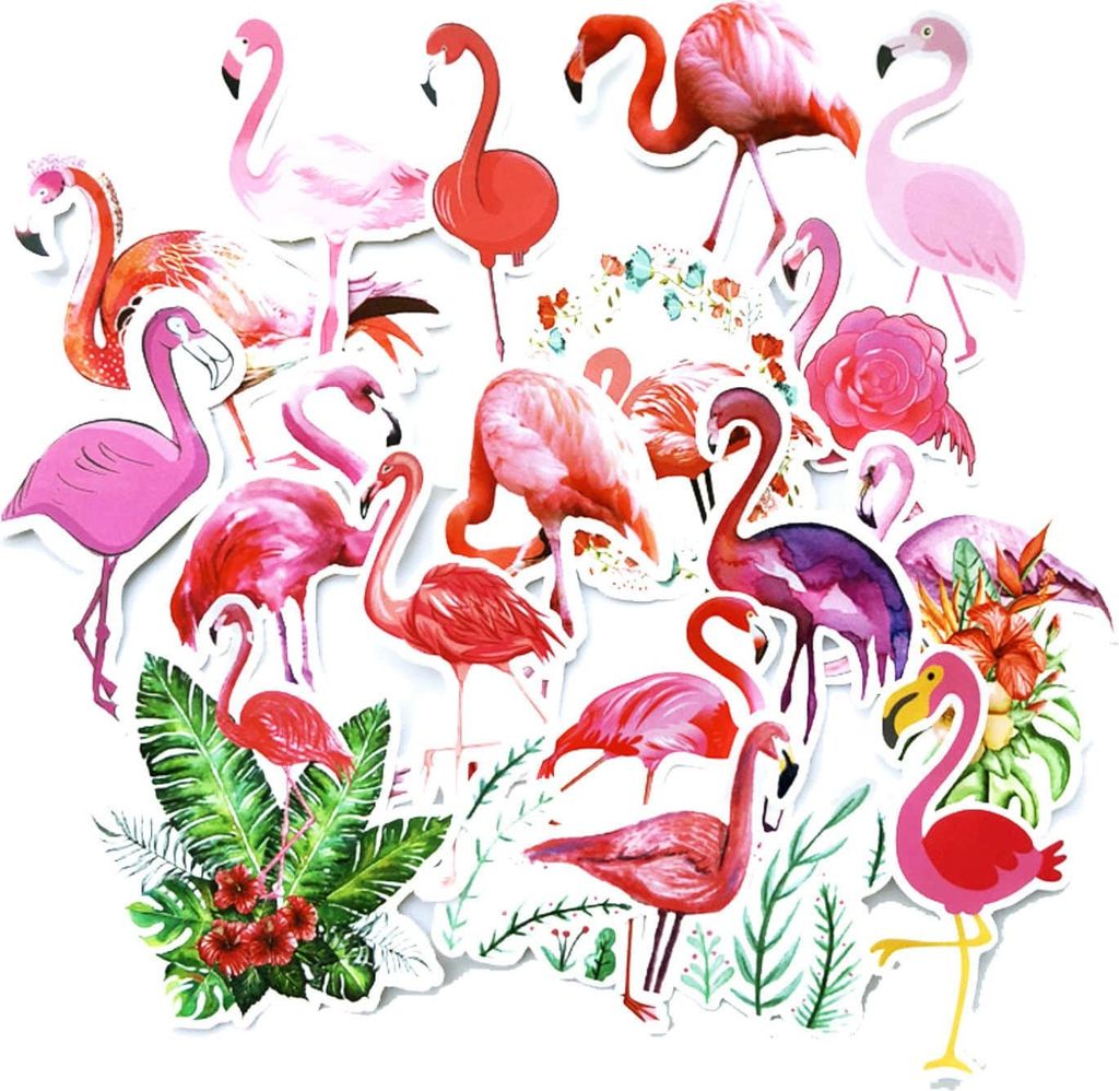 Oblique Unique 18 Flamingo Sticker Tropical Sommer Aufkleber Selbstklebend für Verzierung