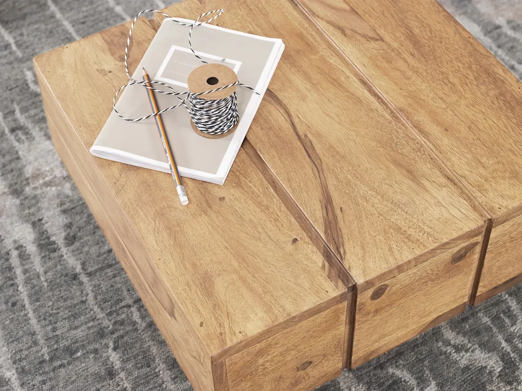 Table d'appoint SIRA en acacia massif 44x44 cm - Bout de canapé robuste - 3