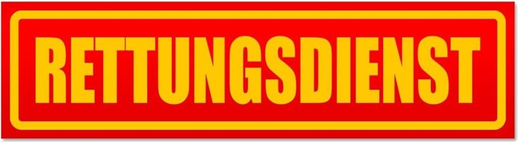 Kiwistar - Autoaufkleber - Rot - 45 x 12 cm - Rettungsdienst - Hinweis Aufkleber Sticker für Auto, Kfz, Fahrrad, PKW, LKW