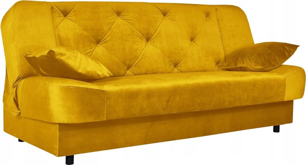 Family Meble Couch Sara Karo Schlafsofa Schlafcouch mit Bettkasten Freistehendes Lounge Sofa Bequem zum Entspannen Für Wohnzimmer Wartezimmer (R 10)