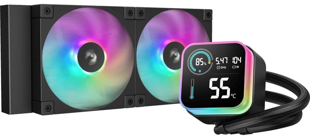 Deepcool LQ240 Liquid Cooler 240mm 5th Gen Pump 3400RPM Segment LCD Screen Anti-Leak