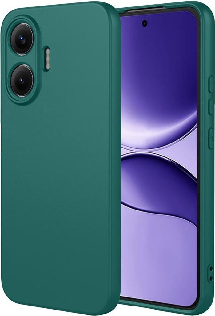 Hülle für Xiaomi Poco F7 - Phonesta Soft Silk Silikon Back Cover - Dunkelgrün