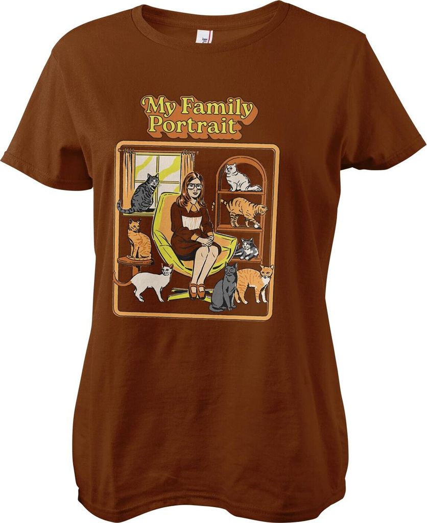 My Family Portrait Girly Tee - Small - Brown