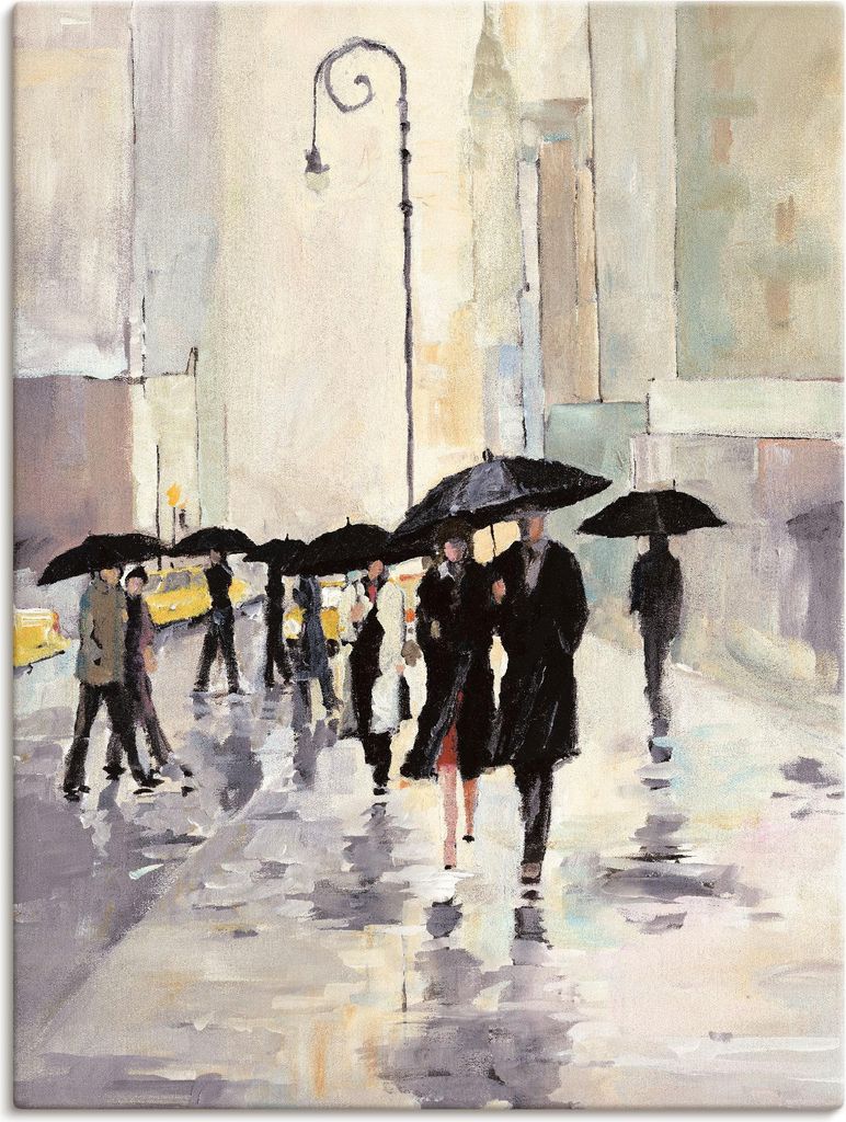 ARTland Leinwandbild Stadt im Regen Größe: 45x60 cm