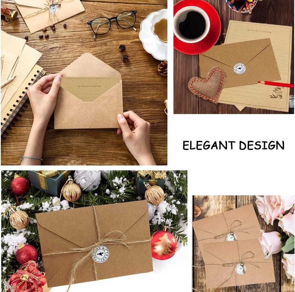 60 Stücke Vintage Schreiben Briefpapier und Umschläge Set Produktbild 10