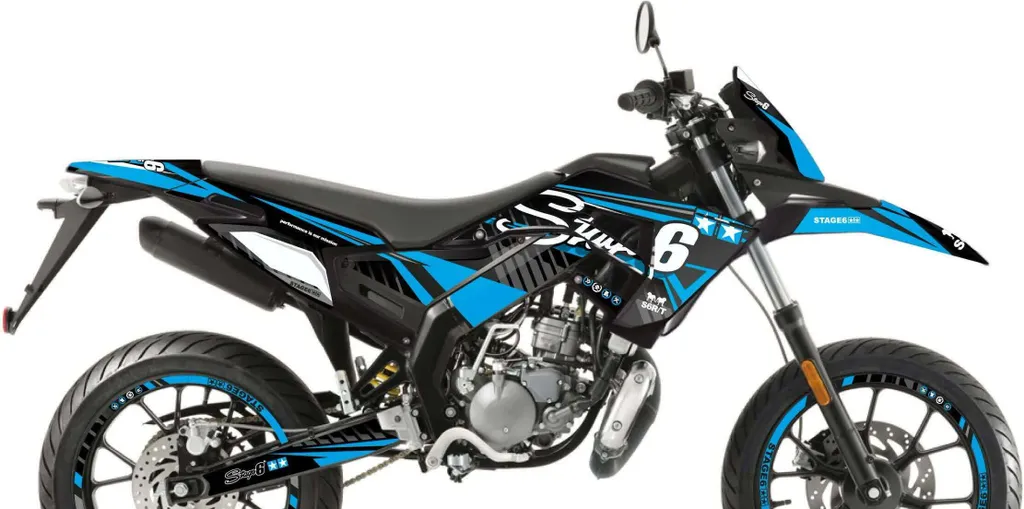 Kit Déco Stage6 Bleu Ultra Résistant pour Derbi X-Treme 2018-2020 Vinyle