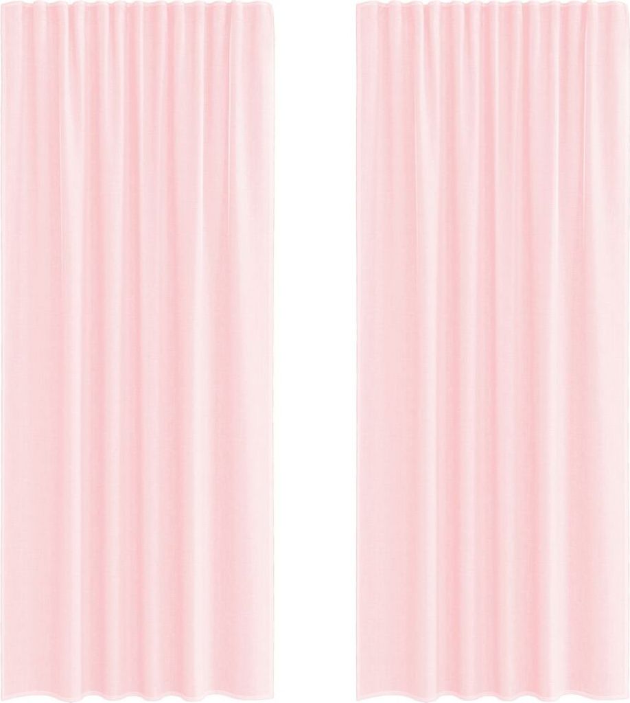 Voile Vorhänge mit Schlaufen 2 Stk. Hellrosa 140x245 cm